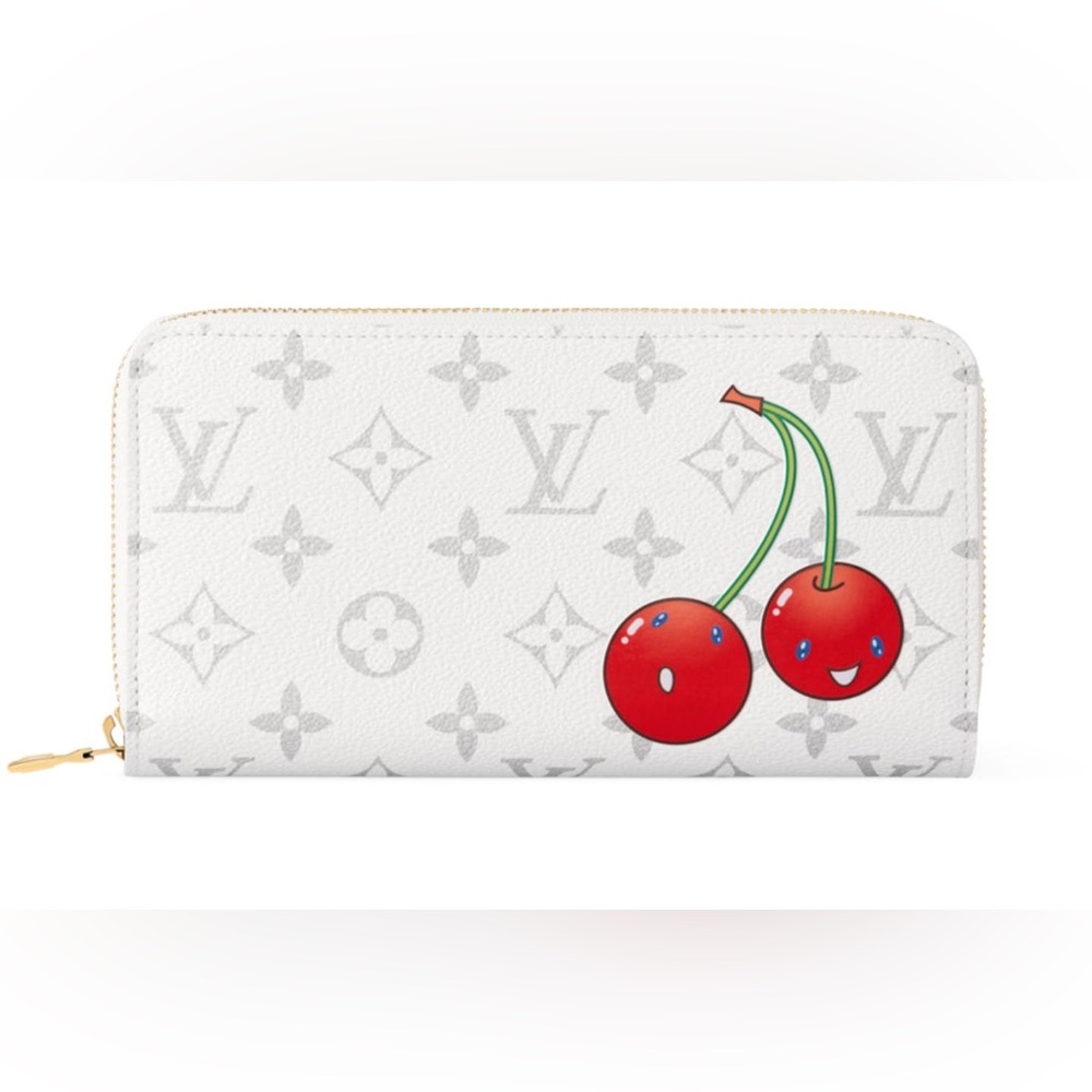 Louis Vuitton *RARE* Takashi Murakami Cherry Zipper Wallet • White Monogram 🤍